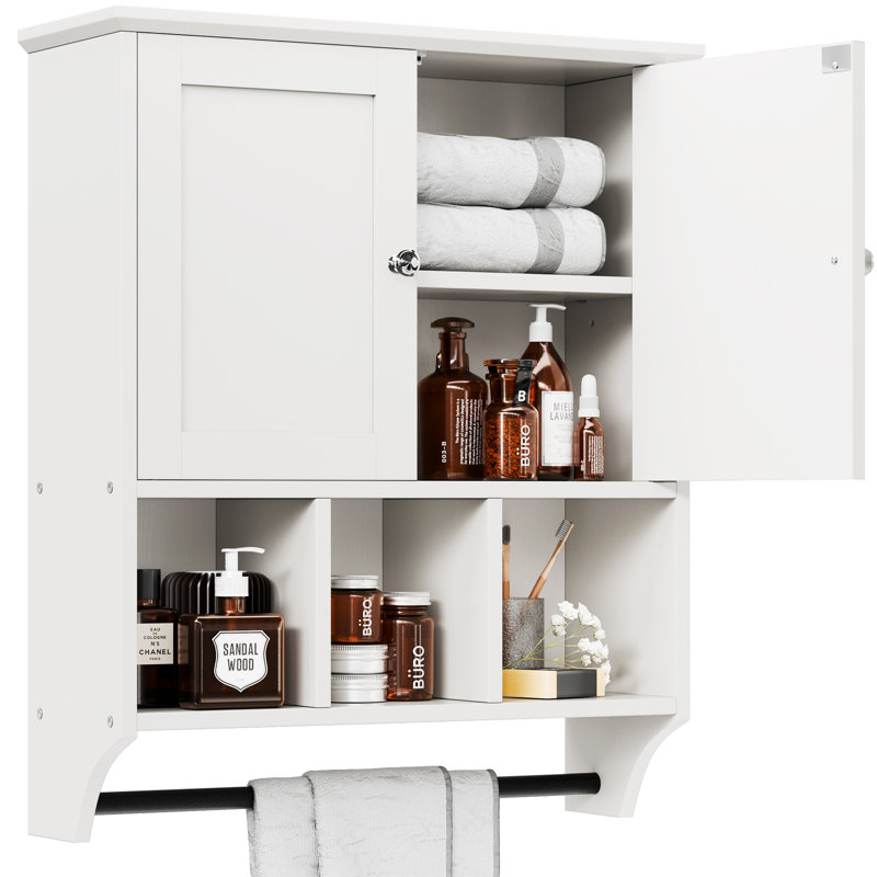 Winston Porter Bathroom Wall Cabinet With Towels Bar, Bathroom Cabinet ...